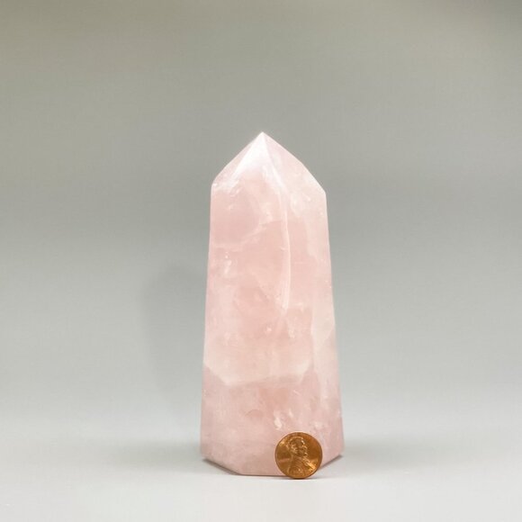 Rose Quartz Tower Point - 5 Inches High - Picture 5 of 7
